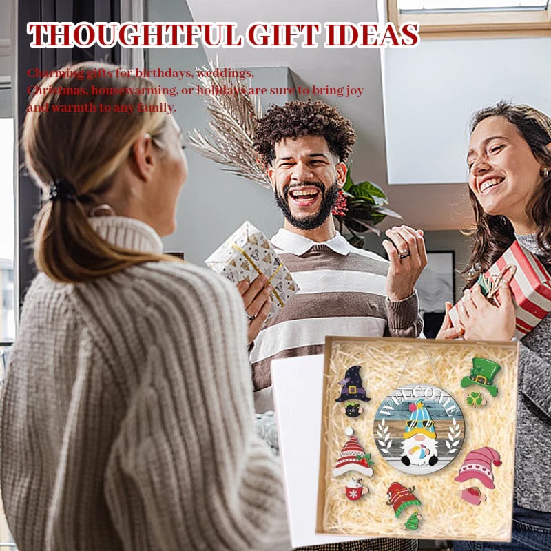 🎉🎉Interchangeable Wooden Gnome Welcome Sign🎈