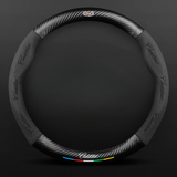 TrackVibe | Black Carbon Suede Steering Wheel Cover – Anti-Slip & Wear-Resistant