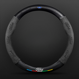 TrackVibe | Black Carbon Suede Steering Wheel Cover – Anti-Slip & Wear-Resistant