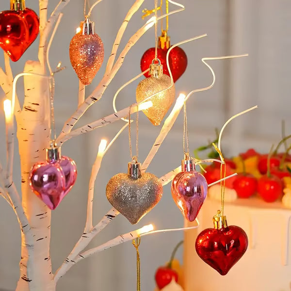 Romantic Heart-Shaped Birch Tree Lamp