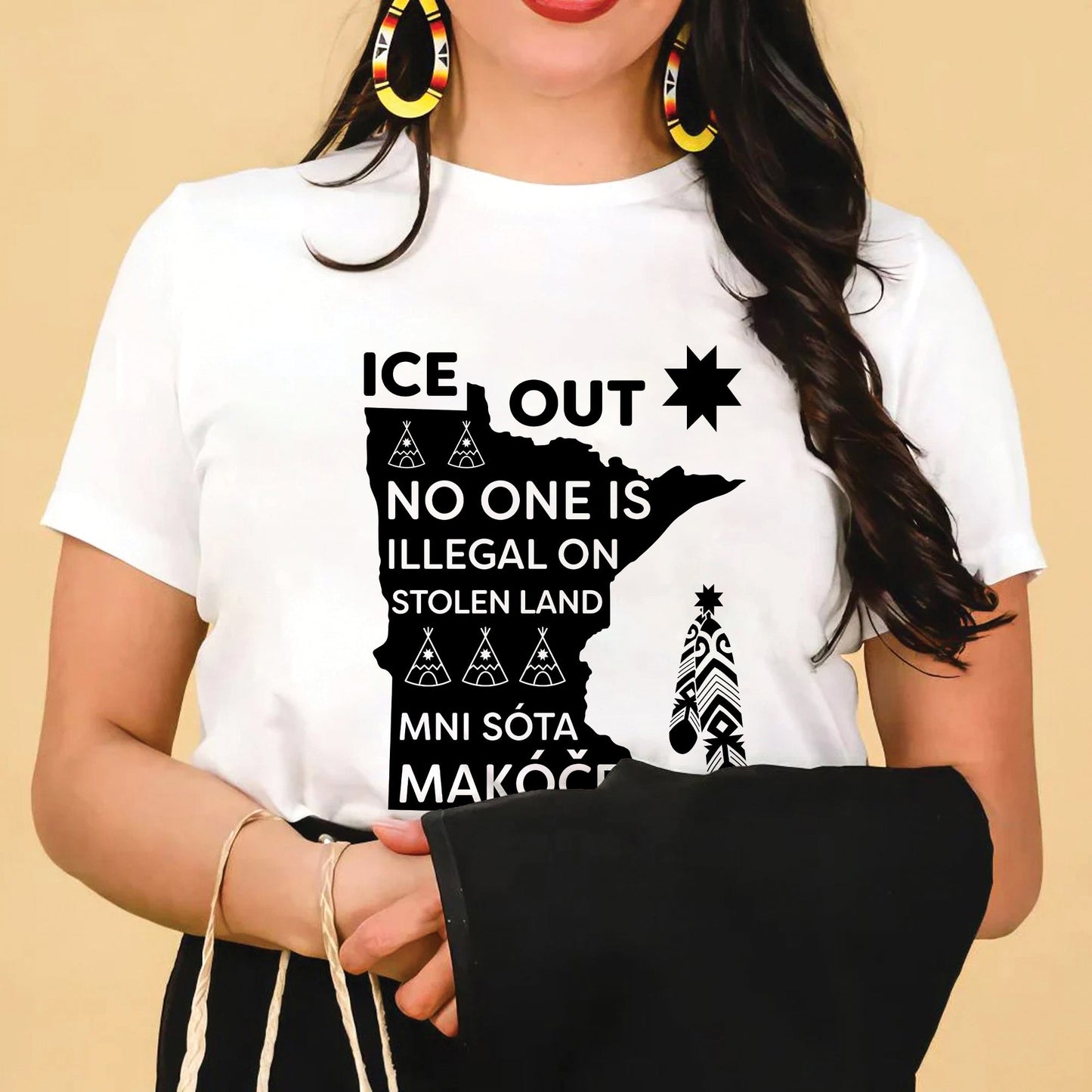 ICE Out of Mni Sóta Makóce - No One Is Illegal On Stolen Land Unisex T-shirt/T-shirt V-Neck/Hoodie/Sweatshirt