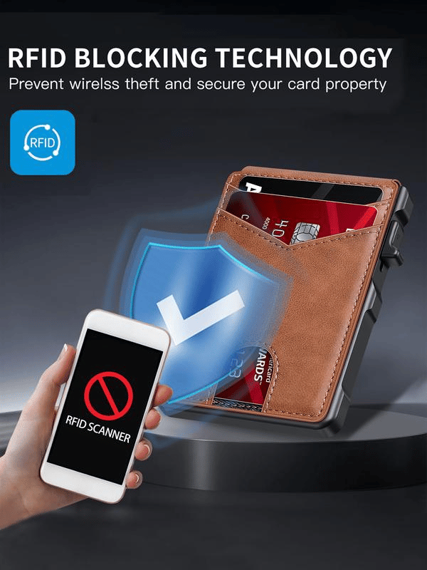 Men's Slim Wallet ID Window. RFID - Blocking
