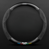 TrackVibe | Black Carbon Suede Steering Wheel Cover – Anti-Slip & Wear-Resistant