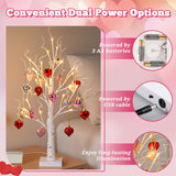 Romantic Heart-Shaped Birch Tree Lamp