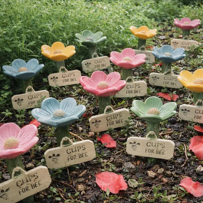 🌸Flower-Shaped Ceramic Bee Watering Station🐝