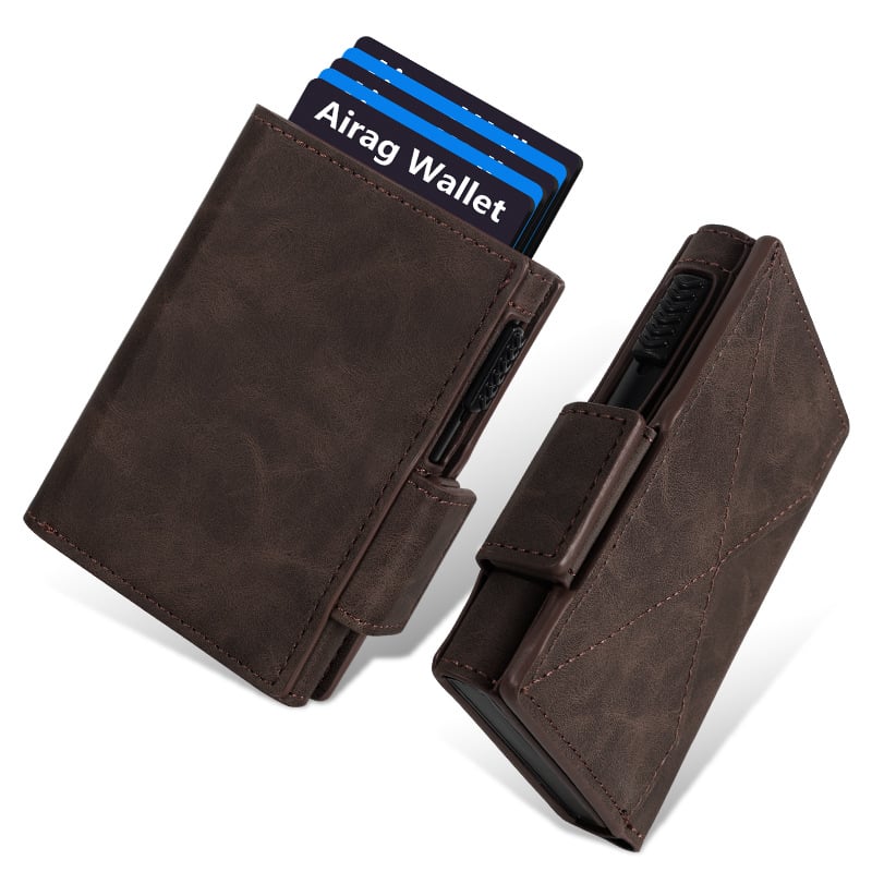 Men's Slim Wallet ID Window. RFID - Blocking