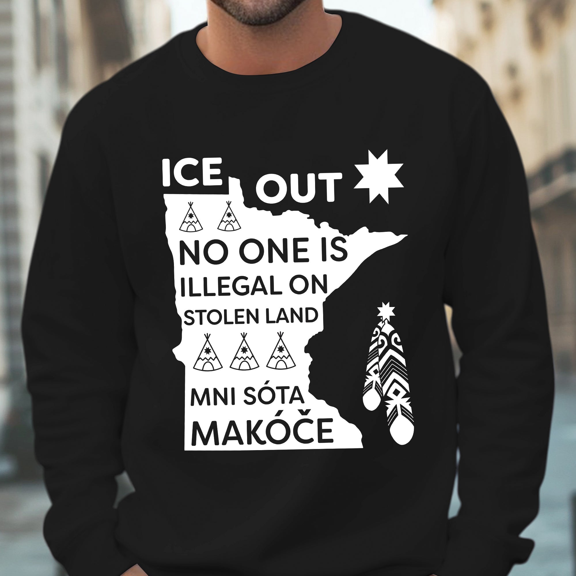 ICE Out of Mni Sóta Makóce - No One Is Illegal On Stolen Land Unisex T-shirt/T-shirt V-Neck/Hoodie/Sweatshirt