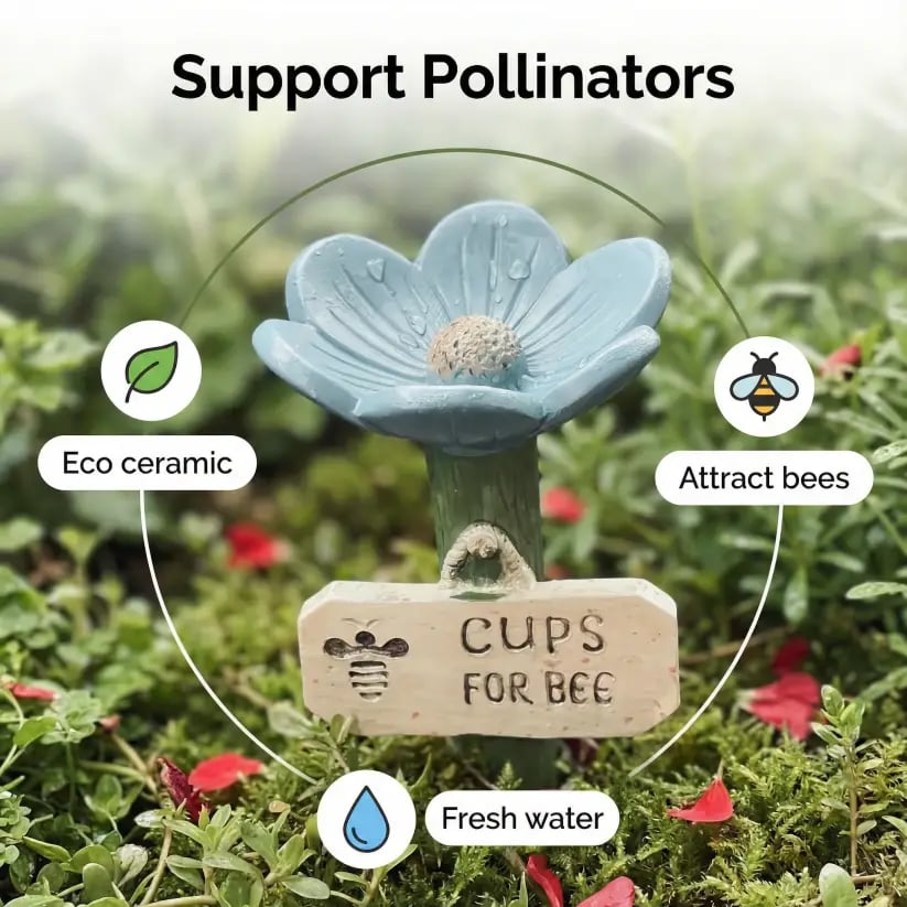 🌸Flower-Shaped Ceramic Bee Watering Station🐝