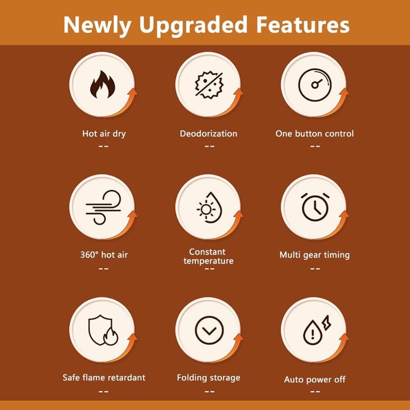 Foldable UV Shoe Dryer. Quick Hot Drying. Smart Temperature Control. Automatic Timer