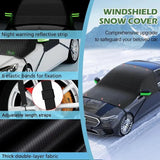 Car windshield snow cover - suitable for most cars, SUVs, and trucks.