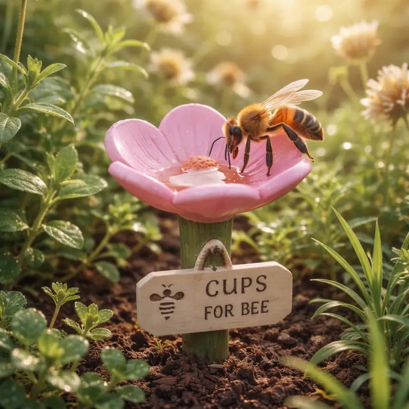 🌸Flower-Shaped Ceramic Bee Watering Station🐝