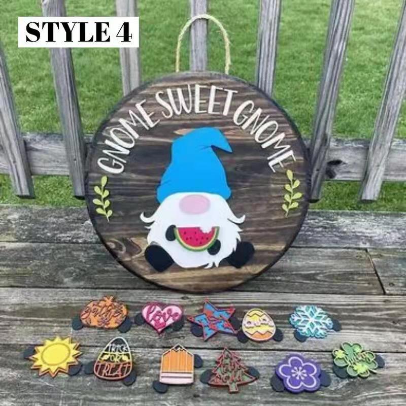 🎉🎉Interchangeable Wooden Gnome Welcome Sign🎈