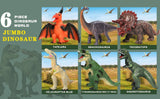 6 Piece Jumbo Dinosaur Toys,Large Soft Dinosaur Toys for Lovers