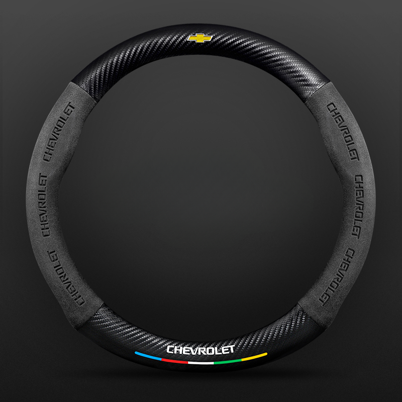 TrackVibe | Black Carbon Suede Steering Wheel Cover – Anti-Slip & Wear-Resistant