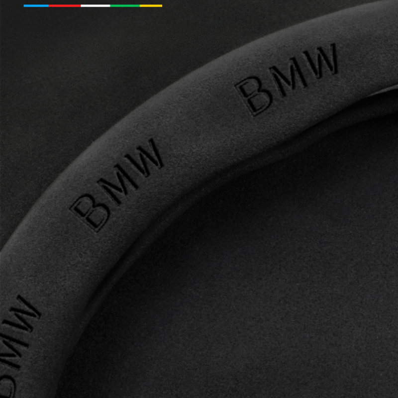 TrackVibe | Black Carbon Suede Steering Wheel Cover – Anti-Slip & Wear-Resistant