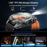 1.52 HD smartwatch for men – Phone calls and music control – Multiple sports modes – IP68 waterproof – Long battery life – Fitness watch for Android and iPhone
