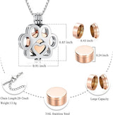 Dog/Cat Paw Ashes Stainless Steel Memorial Box Urn Necklace
