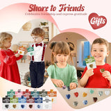 Valentine's Day Gem Gifts for Kids & Adults – 24-Pack Prefilled Cards with Heart-Shaped Gemstones