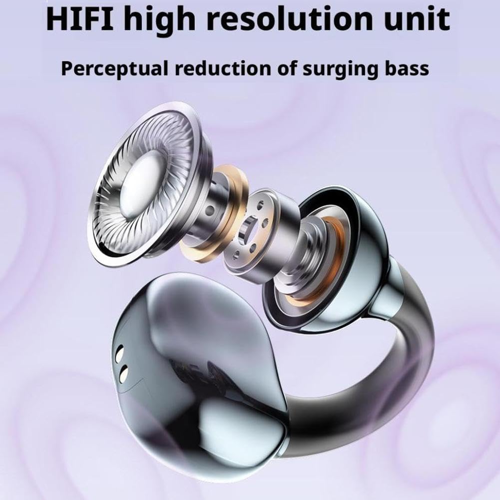 🎧2026 New Clip-On Open-Ear Headphones – Wireless Bluetooth Earbuds with AI Noise Cancelling. Rhinestone Decor & Water Resistant