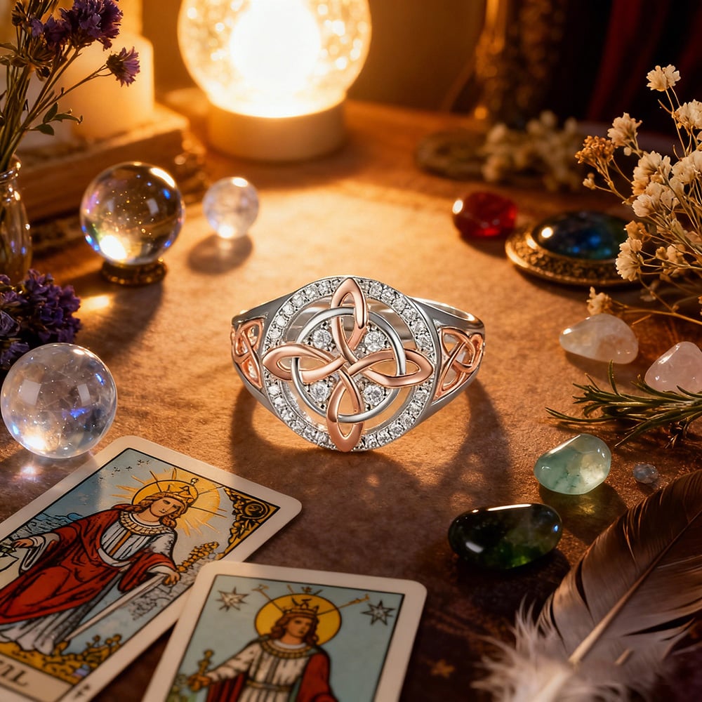 🔥🔮💍Handmade Alloy Witch's Return-Knot Protection Ring✨Protect Your Loved Ones