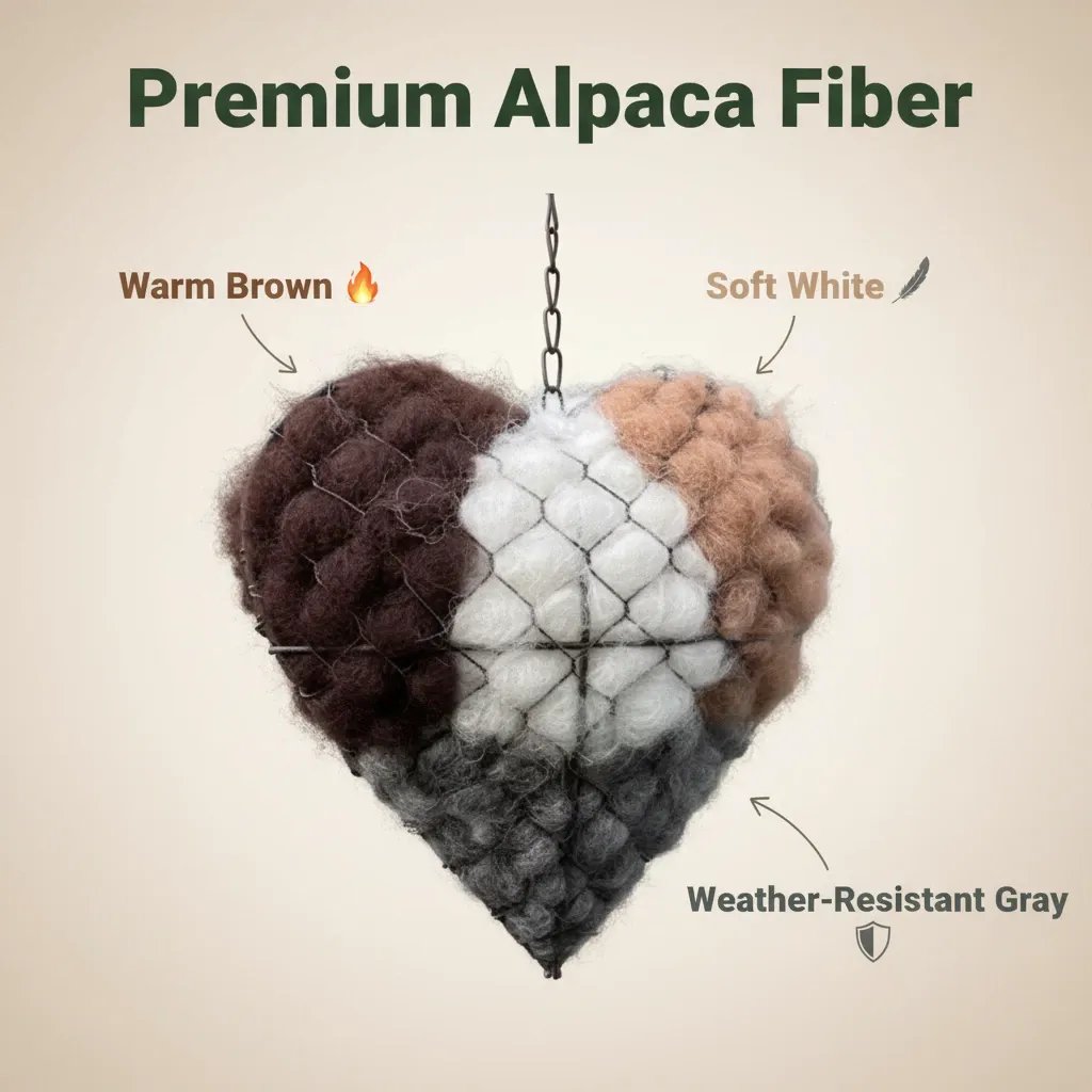 🎁LAST DAY 49% OFF - 🕊️🏡Handmade Natural Alpaca Fiber Bird Nesting Heart