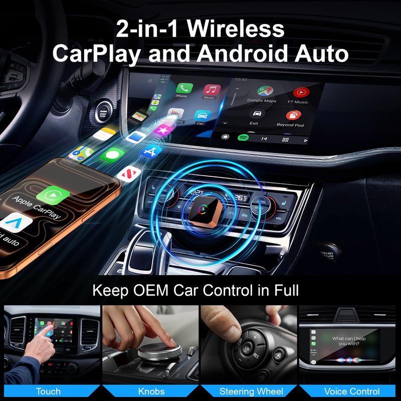 🔥2026 New Upgrade CarPlay Wireless Adapter 2 In 1