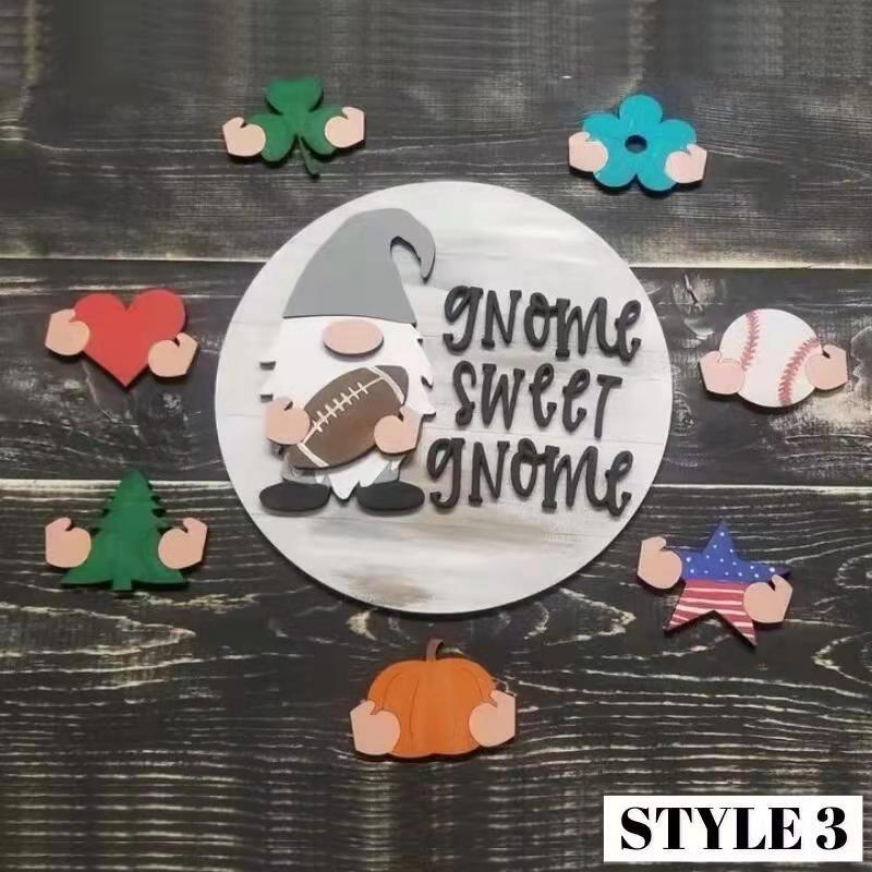 🎉🎉Interchangeable Wooden Gnome Welcome Sign🎈
