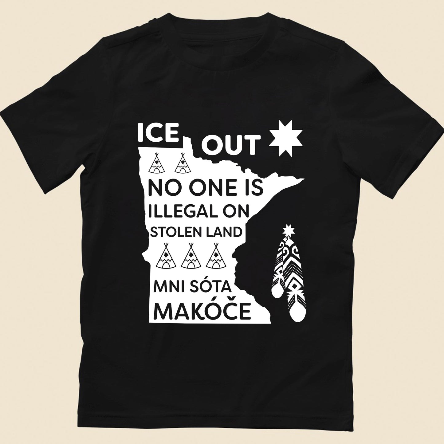ICE Out of Mni Sóta Makóce - No One Is Illegal On Stolen Land Unisex T-shirt/T-shirt V-Neck/Hoodie/Sweatshirt