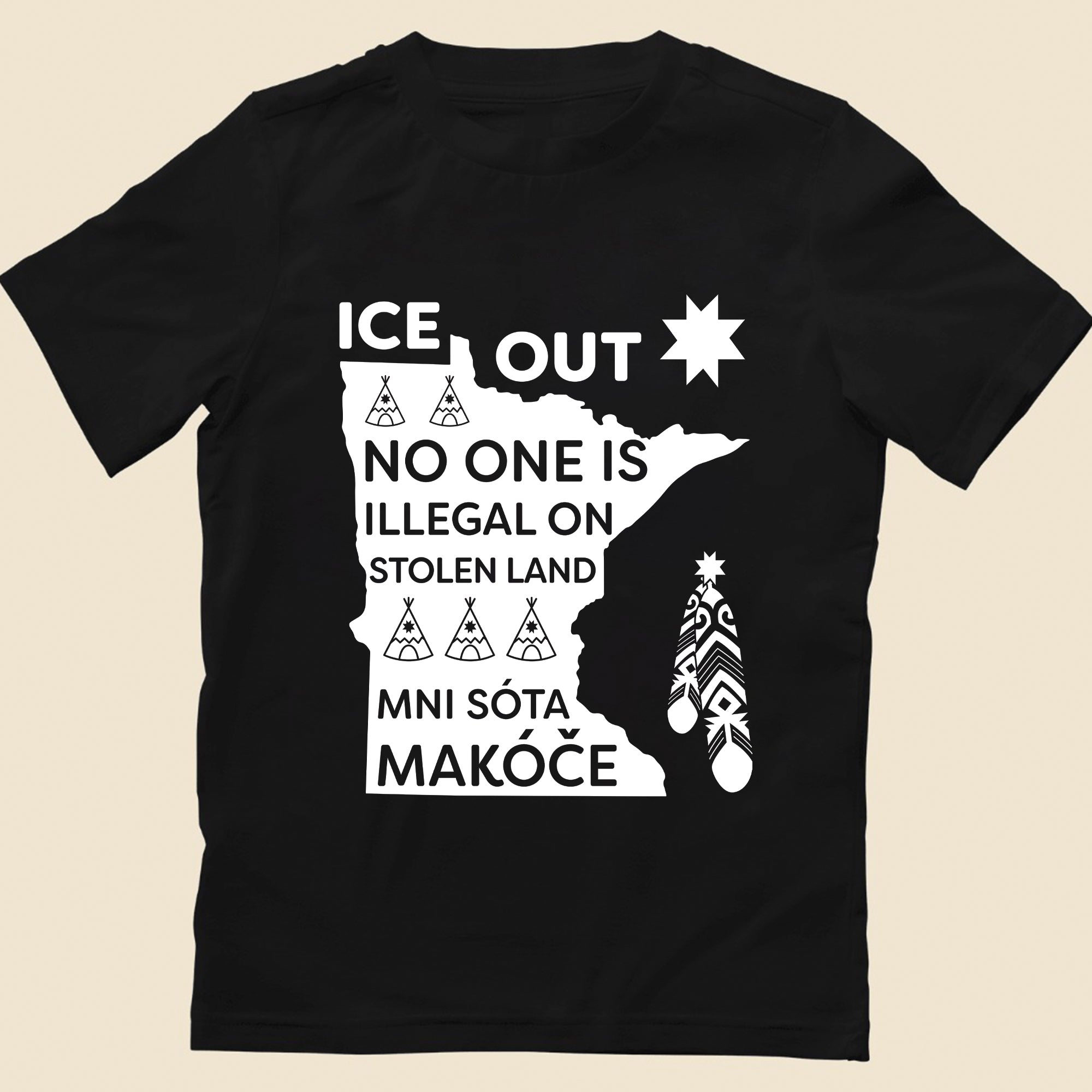 ICE Out of Mni Sóta Makóce - No One Is Illegal On Stolen Land Unisex T-shirt/T-shirt V-Neck/Hoodie/Sweatshirt
