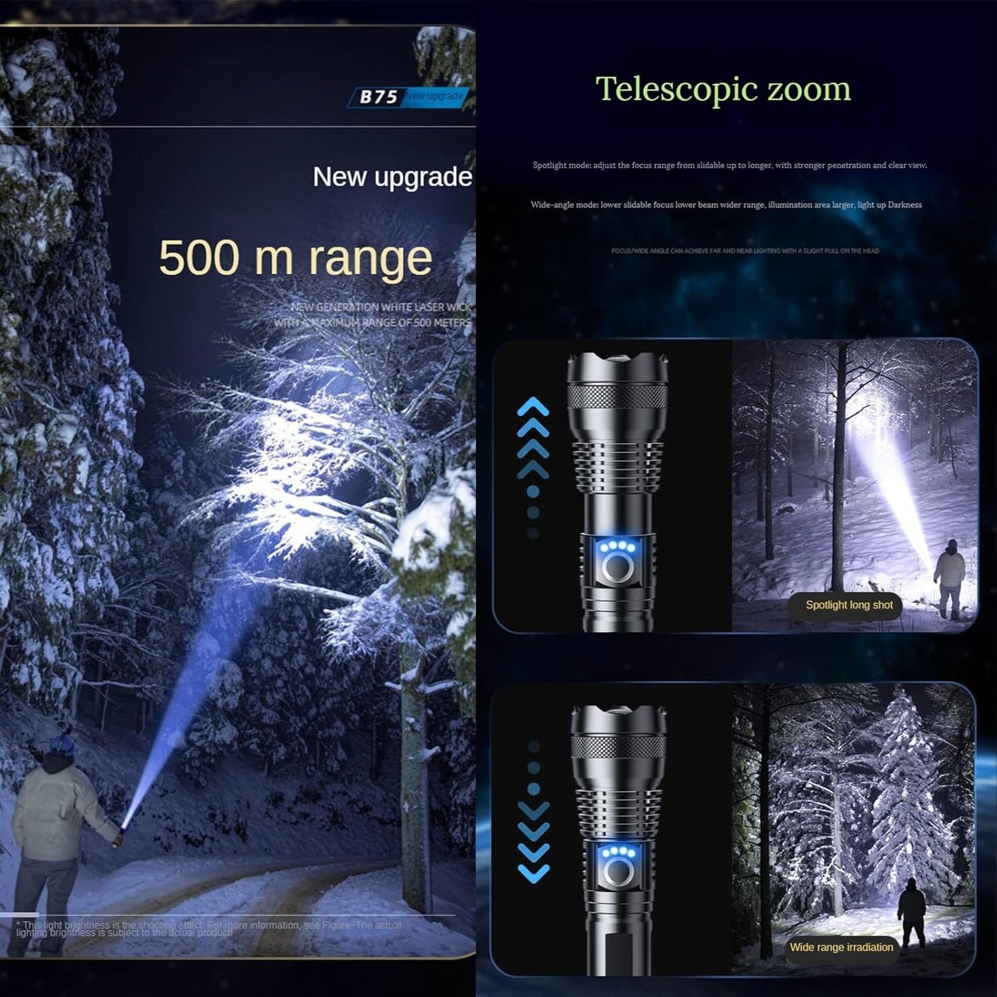✨Rechargeable LED Flashlight - High Lumen. Waterproof. Ultra Bright Flashlight for Emergencies
