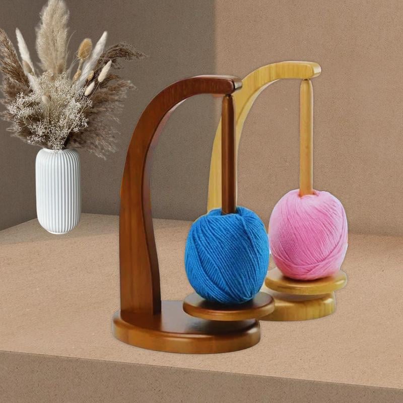 Wooden Yarn Winder with Magnetic Attachment Stable Base for Knitting