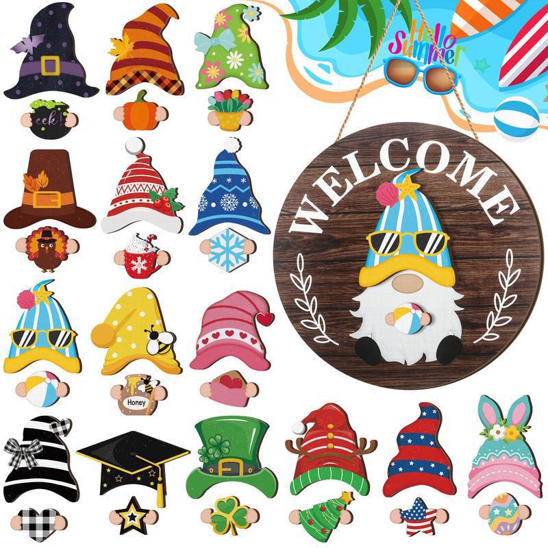 🎉🎉Interchangeable Wooden Gnome Welcome Sign🎈