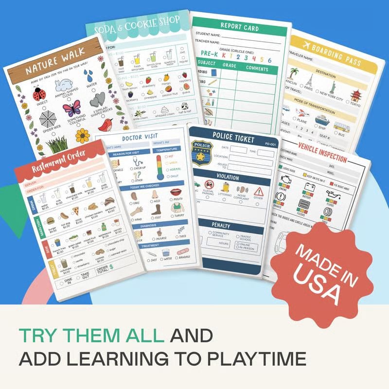 🔥Last Day 49% OFF - 🥳 Pretend Play Notepads | 2-Pack✨