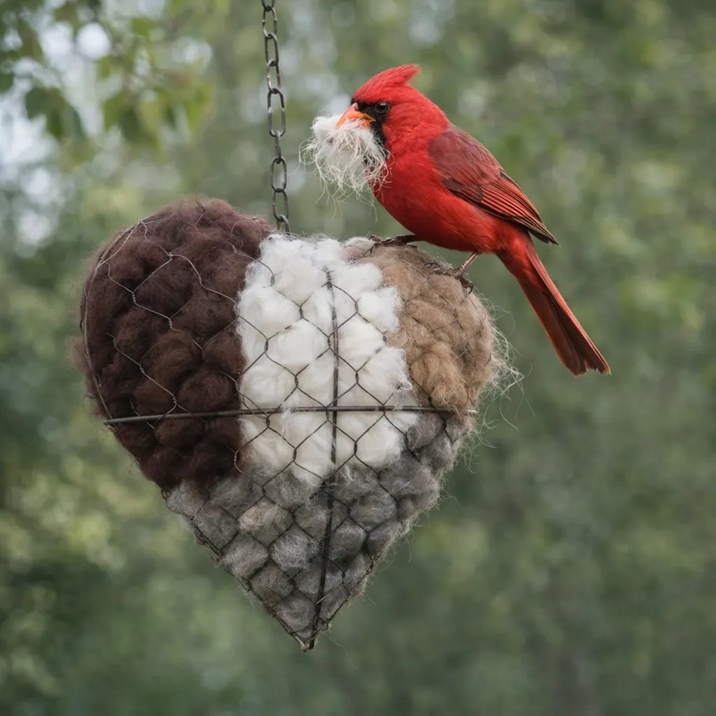 🎁LAST DAY 49% OFF - 🕊️🏡Handmade Natural Alpaca Fiber Bird Nesting Heart