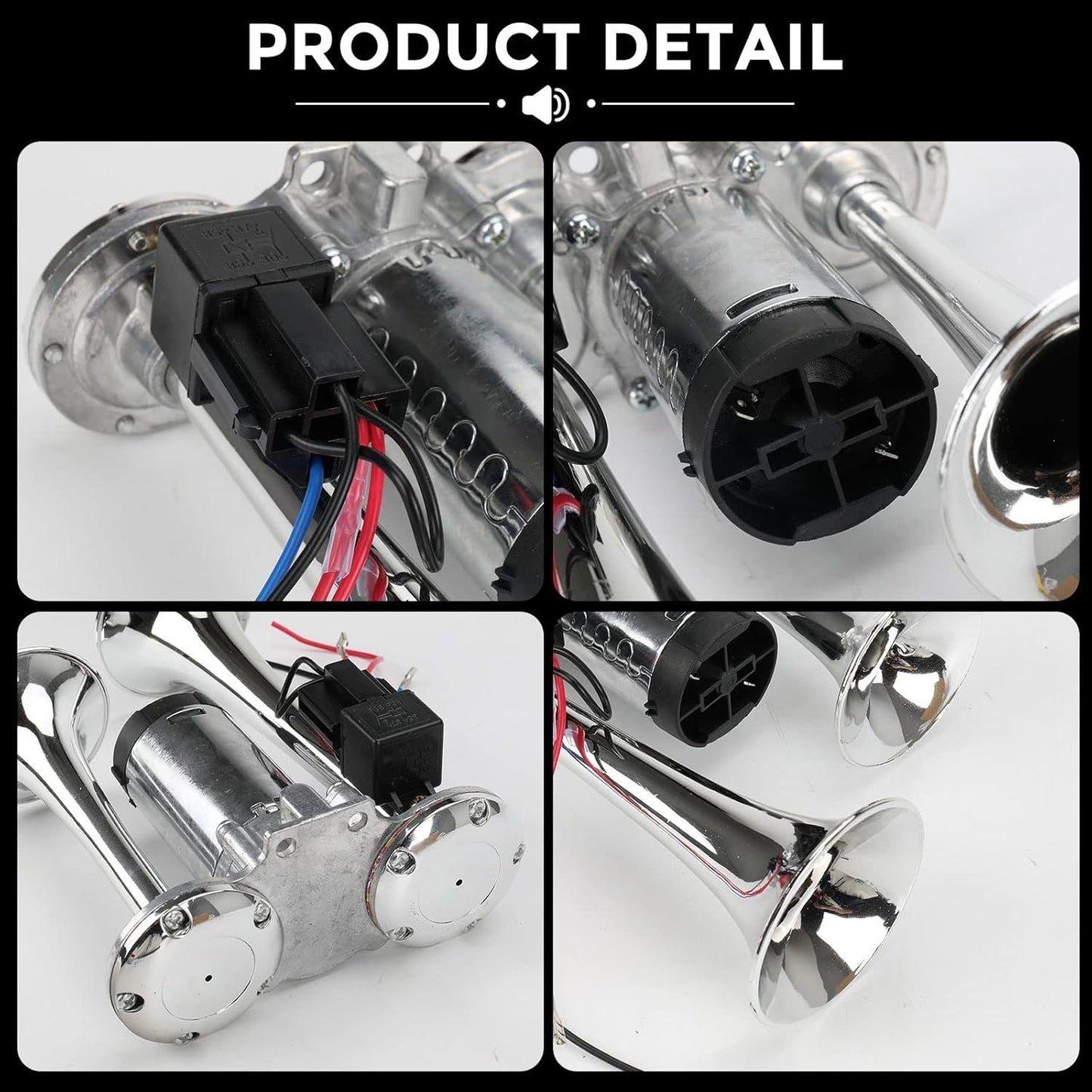 🔥LAST DAY 49% OFF - 🚗🔧2026 Upgraded 12V Dual Air Horn Kit – 130DB Super Loud Dual Horn with Compressor for Cars. Trucks. SUVs. Boats & More(✨Includes installation manual and video guide)