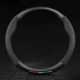 TrackVibe | Black Carbon Suede Steering Wheel Cover – Anti-Slip & Wear-Resistant
