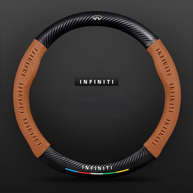 TrackVibe | Black Carbon Suede Steering Wheel Cover – Anti-Slip & Wear-Resistant