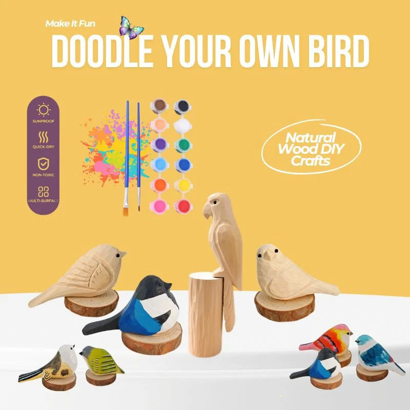 Wooden Bird & Marker Craft Kit 🦜