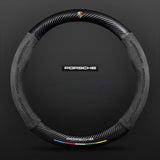 TrackVibe | Black Carbon Suede Steering Wheel Cover – Anti-Slip & Wear-Resistant