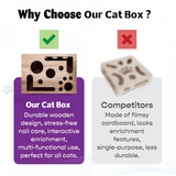 🎁😻✨Cat Scratch Puzzle Enrichment Box: Nail File Stress Free Alternative to Clippers and Grinders