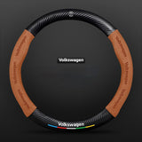 TrackVibe | Black Carbon Suede Steering Wheel Cover – Anti-Slip & Wear-Resistant