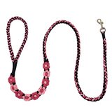 Nine Flowers Rope Dog Leash (Black Pink)