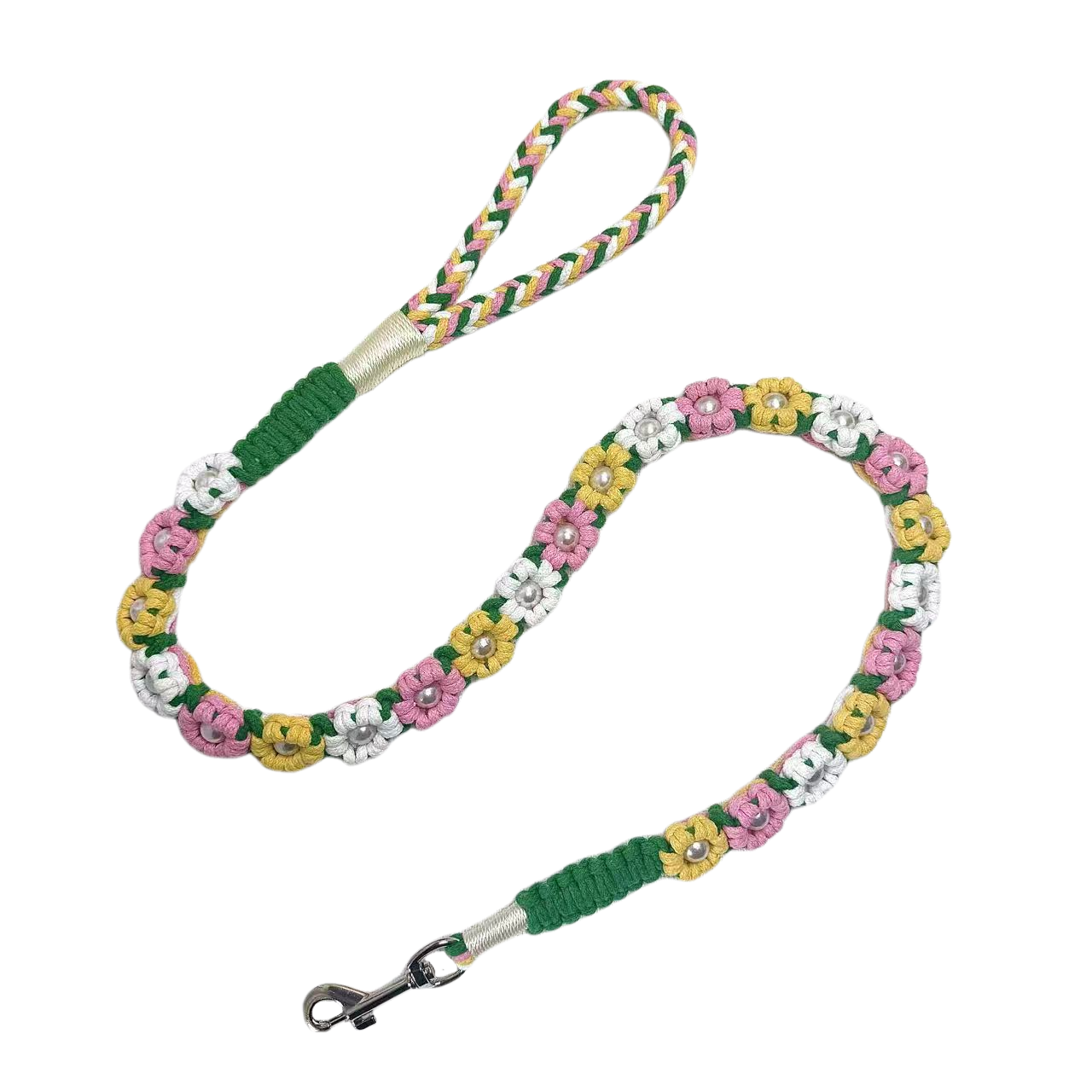 Blooming Meadow | Hand-woven 25-flower dog leash