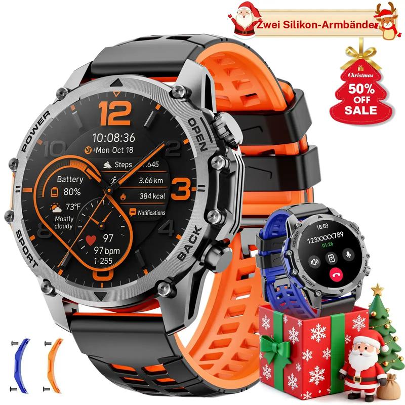 1.52 HD smartwatch for men – Phone calls and music control – Multiple sports modes – IP68 waterproof – Long battery life – Fitness watch for Android and iPhone