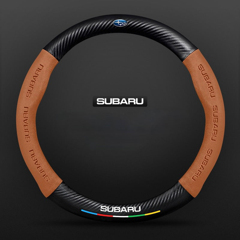 TrackVibe | Black Carbon Suede Steering Wheel Cover – Anti-Slip & Wear-Resistant