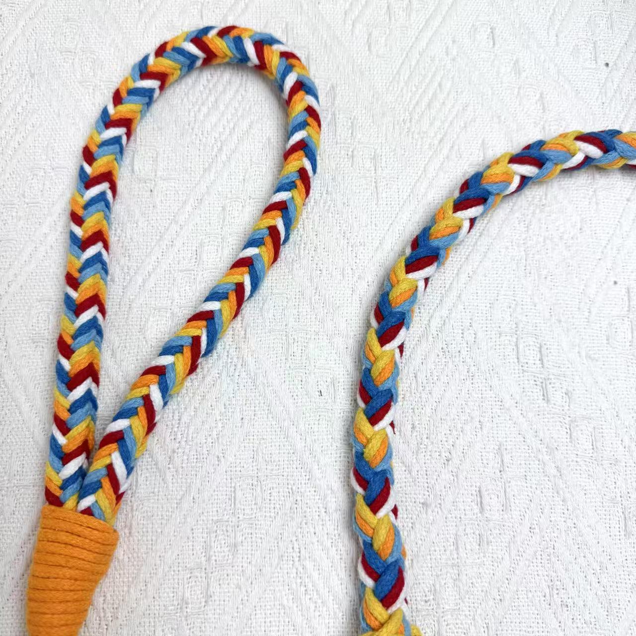 Nine Flowers Rope Dog Leash (Red Blue)