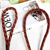 Five Flowers Rope Dog Leash (Red and Brown)