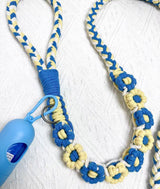 Nine Flowers Rope Dog Leash (Blue Yellow)