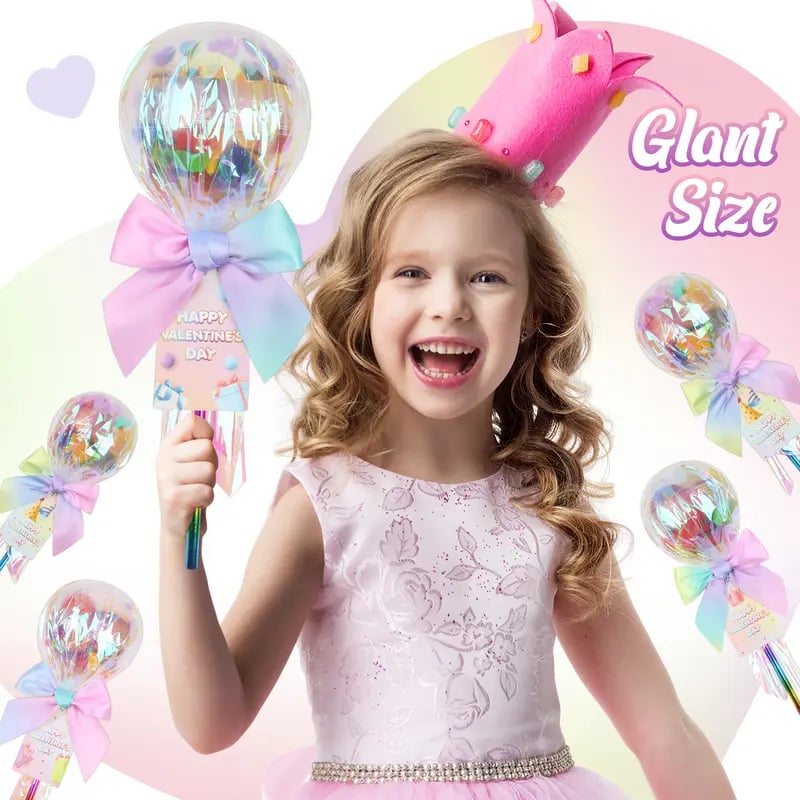 24 Pack Valentines Day Gifts Student Stationery Gifts from Teacher Giant Lolly with Gift Cards