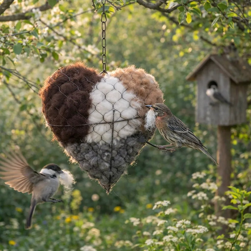 🎁LAST DAY 49% OFF - 🕊️🏡Handmade Natural Alpaca Fiber Bird Nesting Heart
